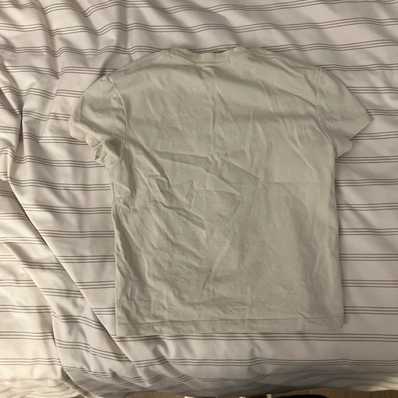 Mardi Cropped Graphic Tee in Green and White - Picture 2 of 6